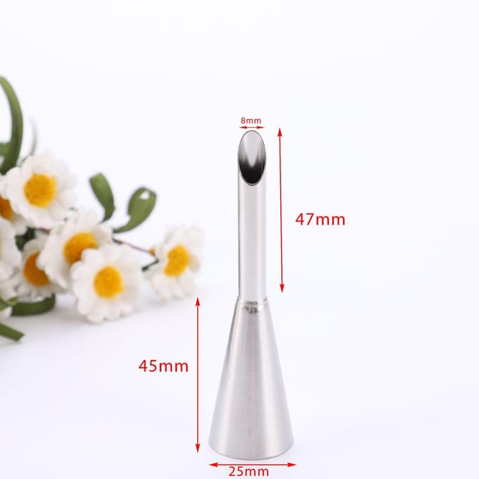 Buse de glaçage en acier inoxydable, bec de crème, injecteur de crème, buse de gâteau, outil de cuisson, outils de décoration de gâteaux white