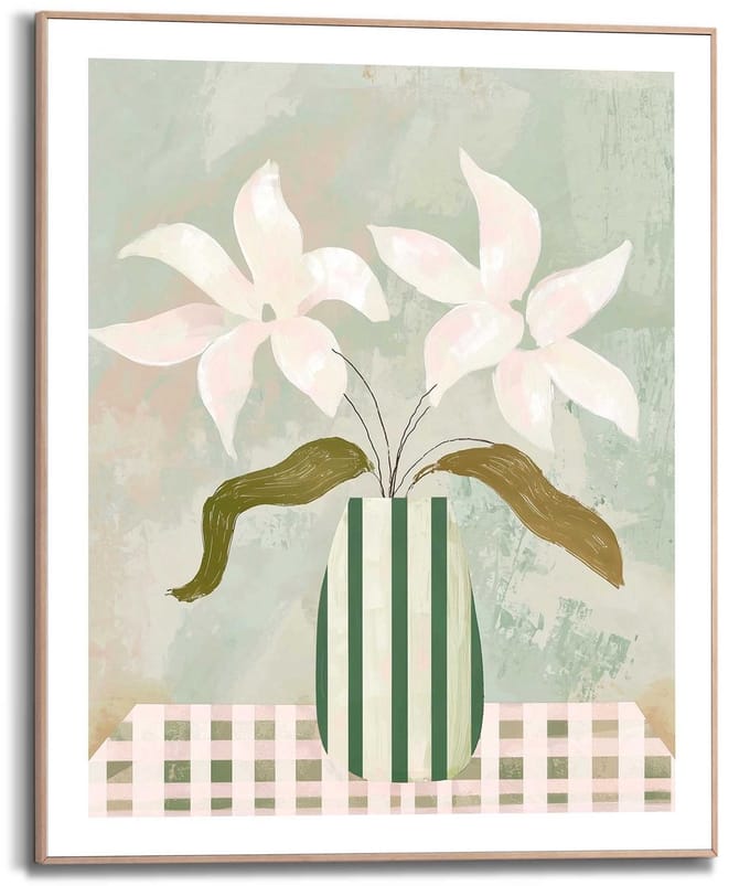 Schilderij Abstract Table Flowers - 50 x 40 - Hout - REINDERS