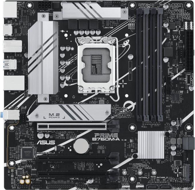 ASUS PRIME B760M-A-CSM (V2) Moederbord - Intel B760 - Intel LGA1700 - DDR5 RAM - Micro-ATX
