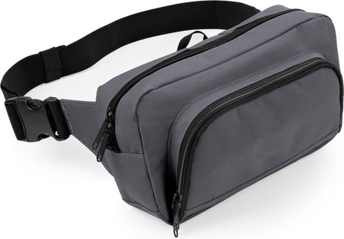 Bagbase - Organizer Heuptas - Fanny pack - Money belt - Heuptasje dames - 2,5 liter - Polyester - grijs