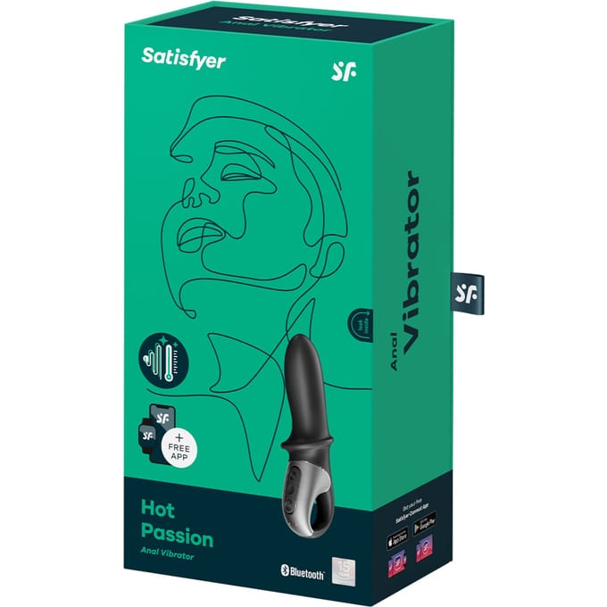 Satisfyer, Bluetooth anale vibrator, Hot Passion, 17 cm, met app, met warmtefunctie, gemaakt van siliconen