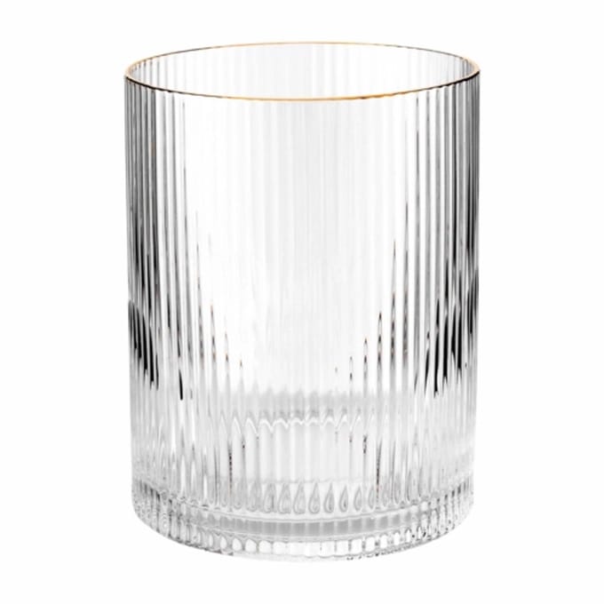Waterglas vtwonen with Gold Rim Clear 340 ml (Set van 4)