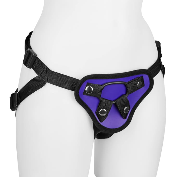 Rimba - Soft Bondage Voorbindslip zonder dildo - Zwart/Paars