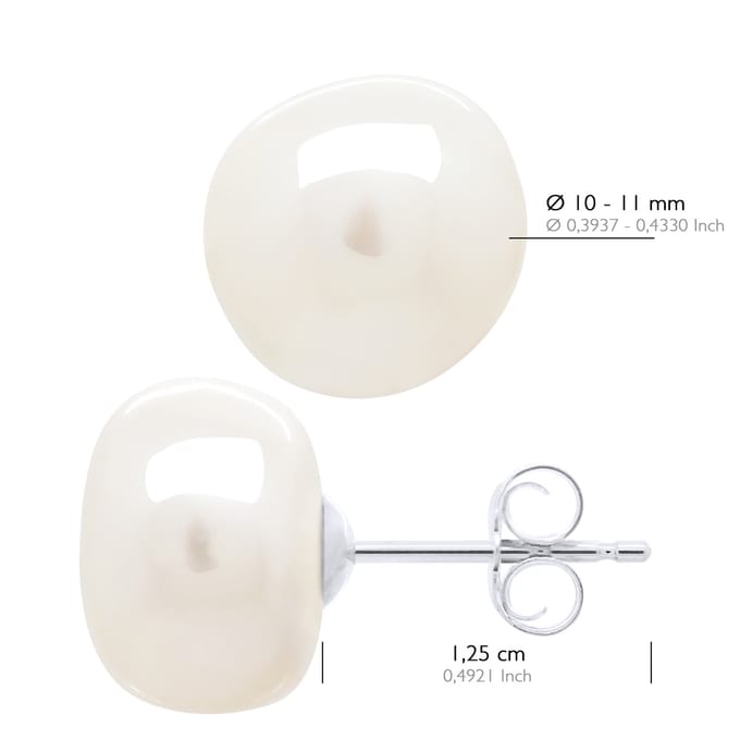 Oorbellen Witte Goud - Echte Cultuur Zoetwater Parel Barok 10-11 mm