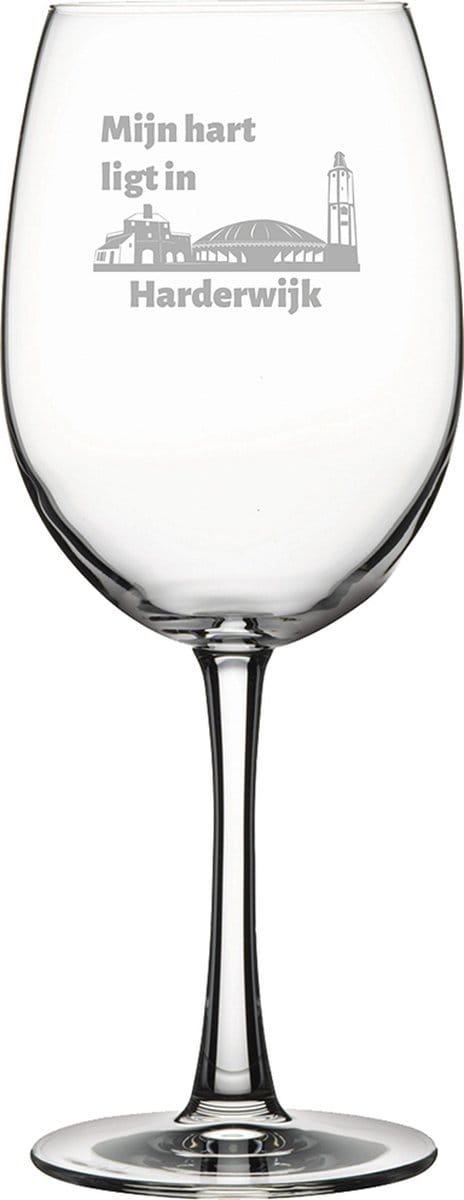 Gegraveerde Rode wijnglas 46cl Harderwijk