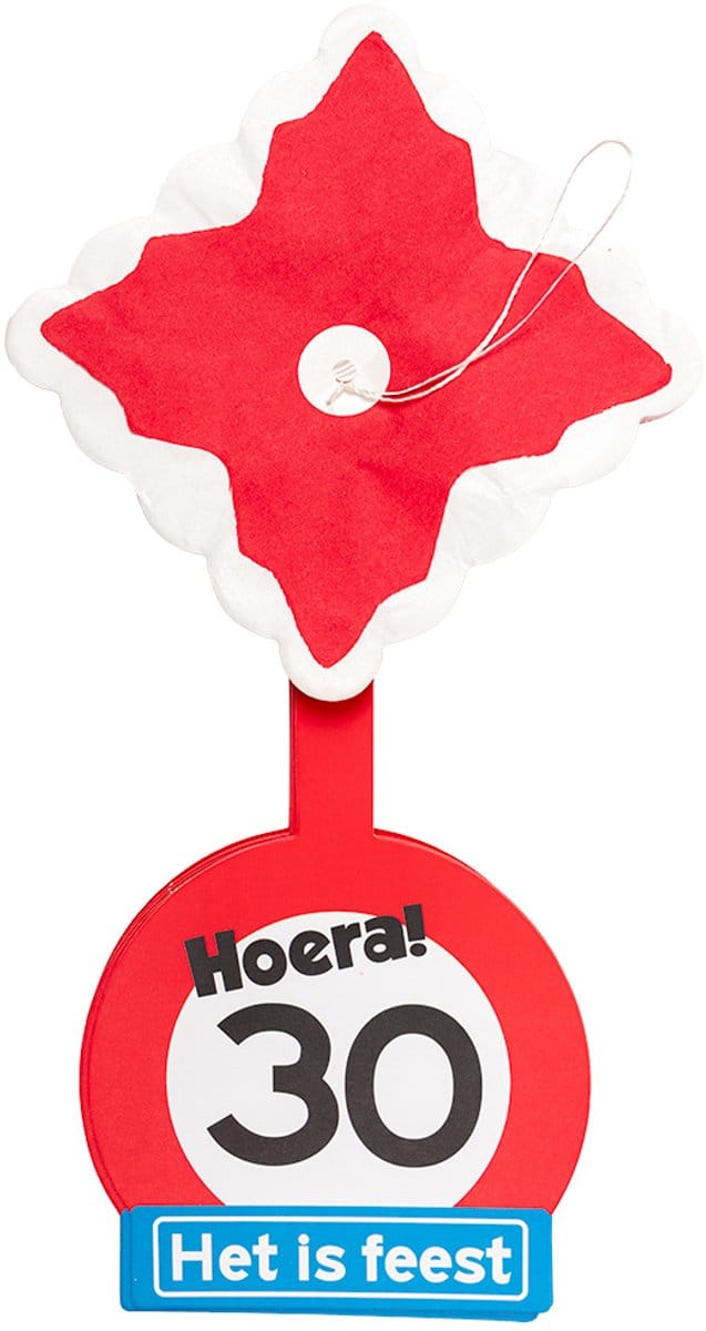 Slinger | Hoera! 30 Het is feest | rood | 4 meter lang | rond