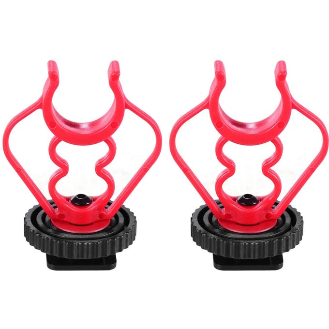 Universele MicShock Mount Cold Shoe Mount Adapter ABS Plastic Microfoonbeugel Mount Vervanging red