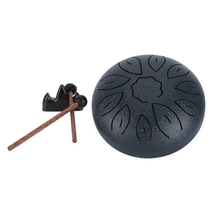 Stalen Tongdrum Kit 11 Tonen Ethereal WorryFree Sanskriet Handpan Slaginstrument 6in black