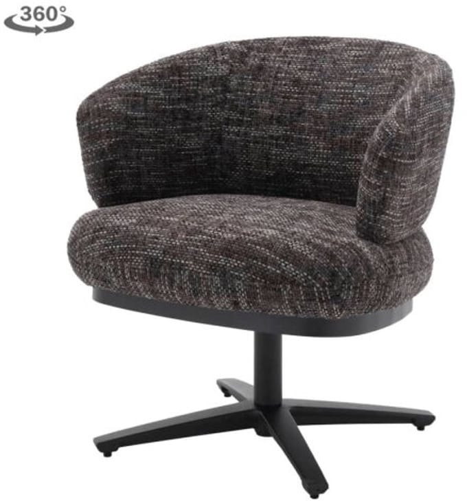 Tower Living Eetkamerstoel Perca draaibaar Chenille - TED 17 blue-grey