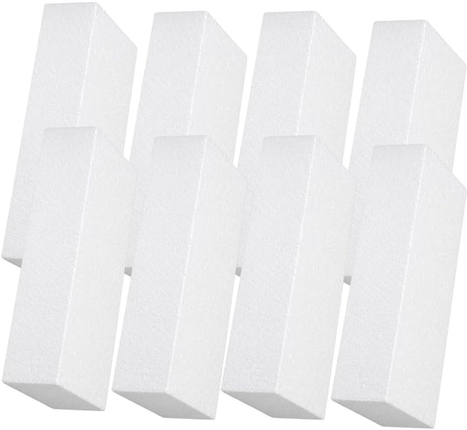 Piepschuim vormen - rechthoek - 8x - 10 x 20 x 4 cm - styropor hobby / DIY vorm - basis knutselfiguren