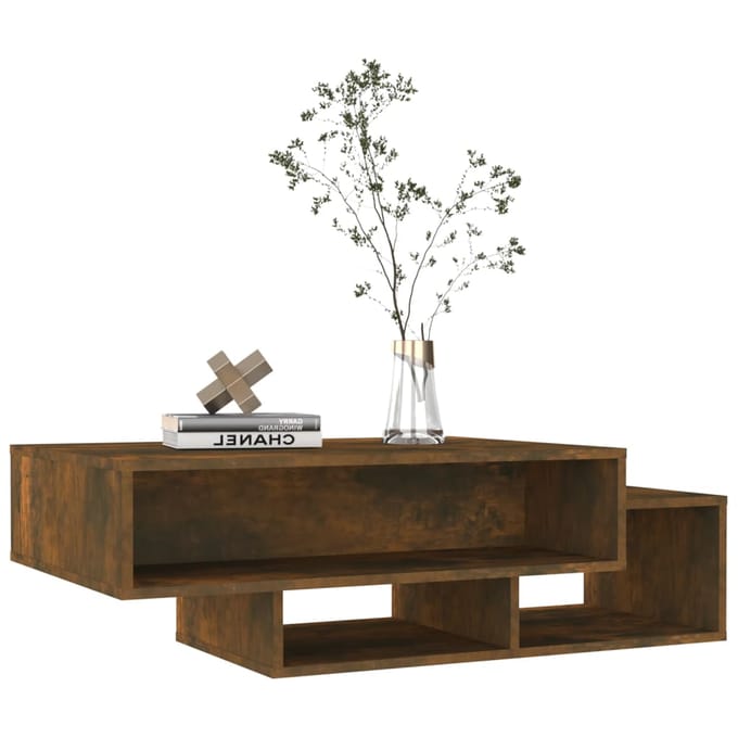 vidaXL - Salontafel - 105x55x32 - cm - bewerkt - hout - gerookt - eikenkleurig
