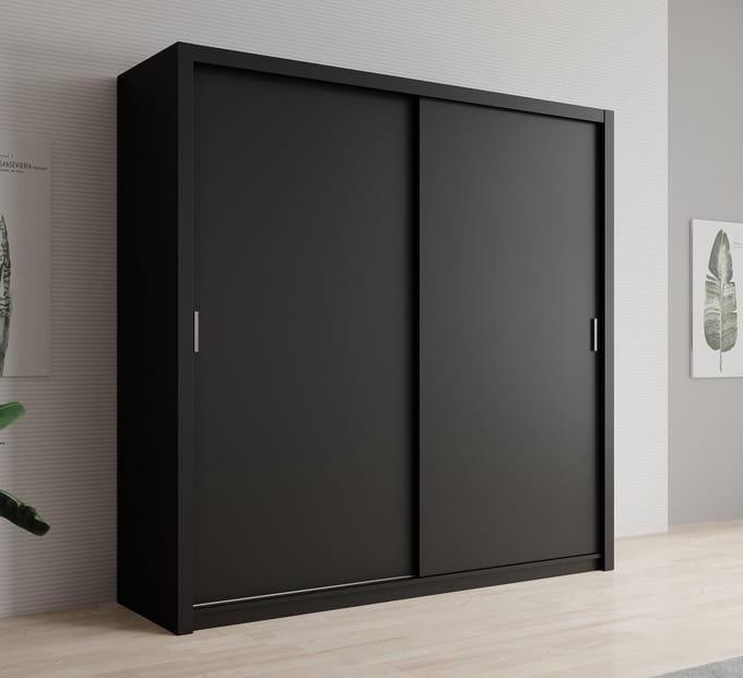 Meubella - Kledingkast Blake - Mat Zwart - 220 cm