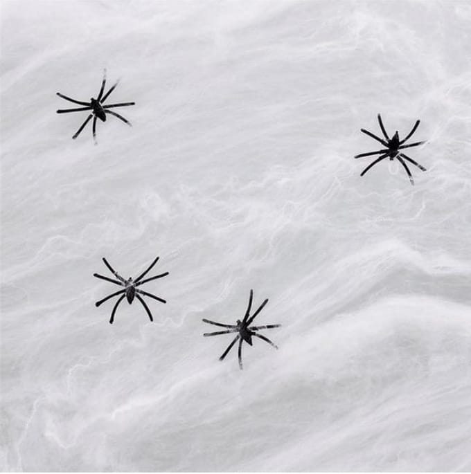 Halloween | Spinnenweb | Inclusief 6 spinnen | 40 gram