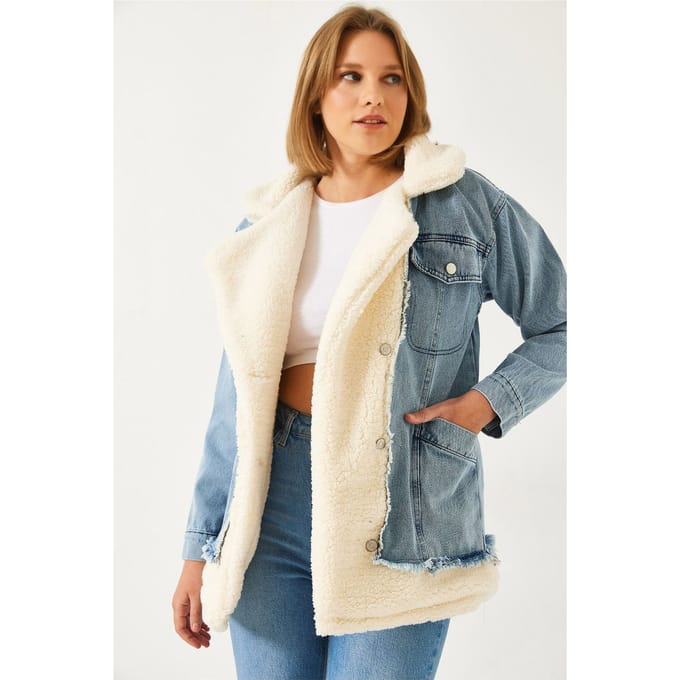 Faux Fur Sjaalkraag Spijkerjack