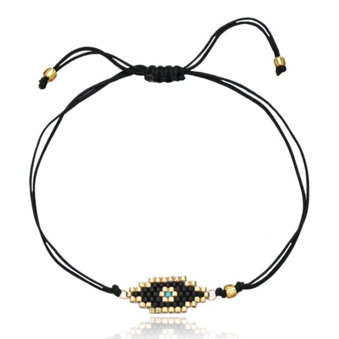 Dames Armband met Evil Eye van Miyuki Kralen - Dark
