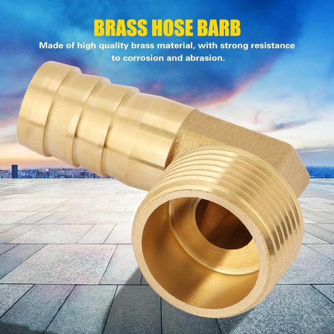 1pc 34  Male Thread Brass Elbow Barbed Coupling Connector Hose Fitting (16mm)