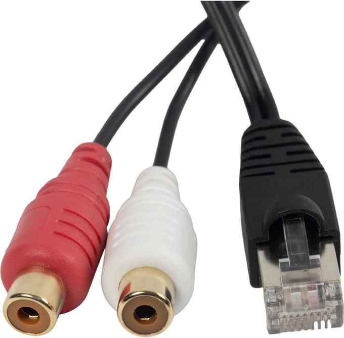 BOSSCOM RJ45 - Tulp stereo (v) kabel voor B&O | zwart | 1 meter