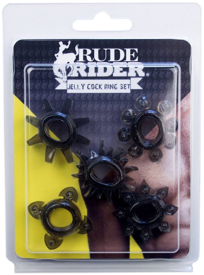 Rude Rider Jelly Cock Ring 5-Star-Set