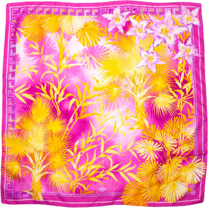 Atelier Versace Roze sjaal met jungleprint