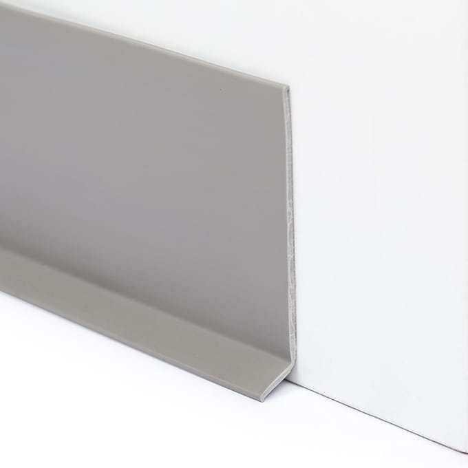 Rubbermagazijn - PVC Plint Grijs - 80x1,9mm - Flexibele plint - Lengte 5 meter - Vloerplint