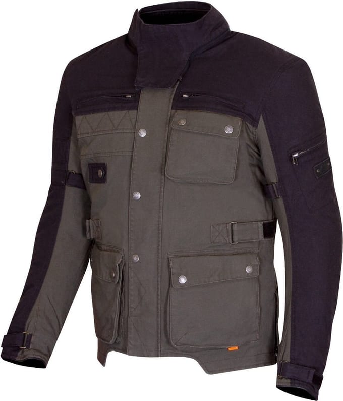 Merlin Mahala D3O Explorer Zwart Olijfgroen Textiele Motorjas - Jas