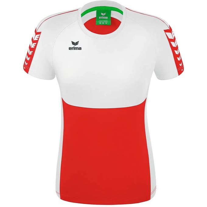 Erima Six Wings T-Shirt Dames - Wit / Rood | Maat: 36