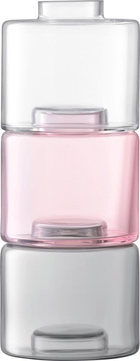 L.S.A. Stack Vaas Trio - Glas - Ø 17 x 41,5 cm - Set van 3 stuks - Roze