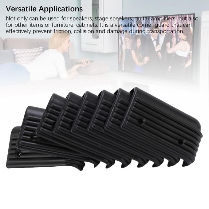 20 stuks Luidspreker Hoekbeschermer Plastic Kast Hoekbeschermer voor Podium Luidspreker Gitaar Versterkers black