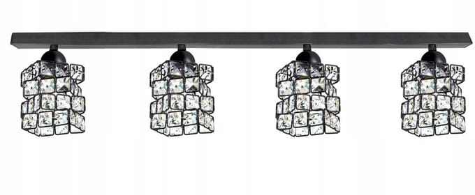 SPELL 201A LED Plafondlamp Zwart met Kristallen, 4xE27