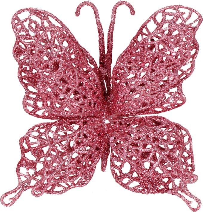 Springos Kerstboomhanger Vlinders | Kunststof | Roze
