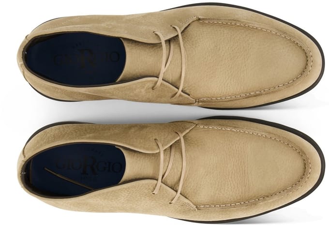 Giorgio hoge leren boots beige met donkere zool