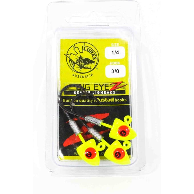 Tackle Tactics TT Big EyeZ Tête plombée 1/4 oz 3/0 Chart Red Eyez (5031) black