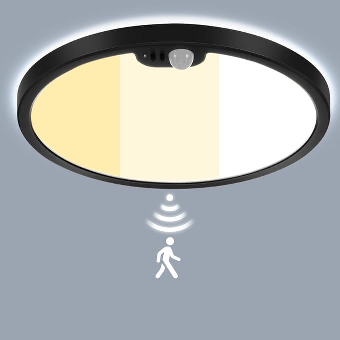 Plafondlamp met Bewegingssensor 24W - Instelbare Kleurtemperatuur en Sensor Modi