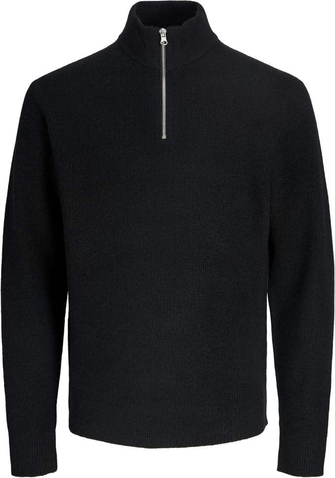 JACK&JONES - POCRICK WOOL RIB KNIT HALF ZIP - Heren - Gebreide truien