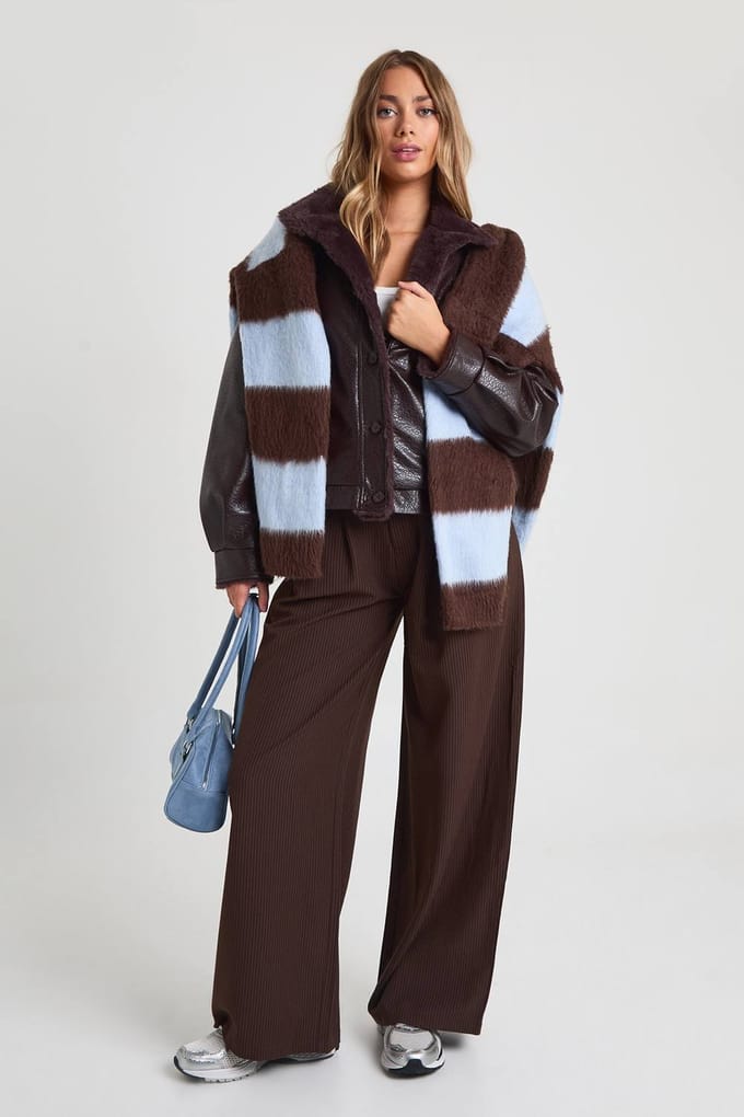boohoo Dames Borg Gevoerde Aviator | Chocolate | Maat: 12