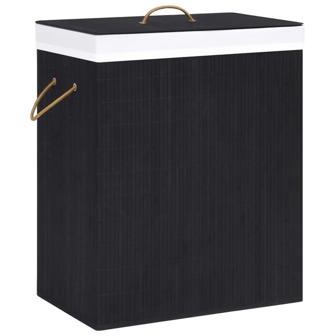 vidaXL - Wasmand - met - 1 - vak - 83 - L - bamboe - zwart