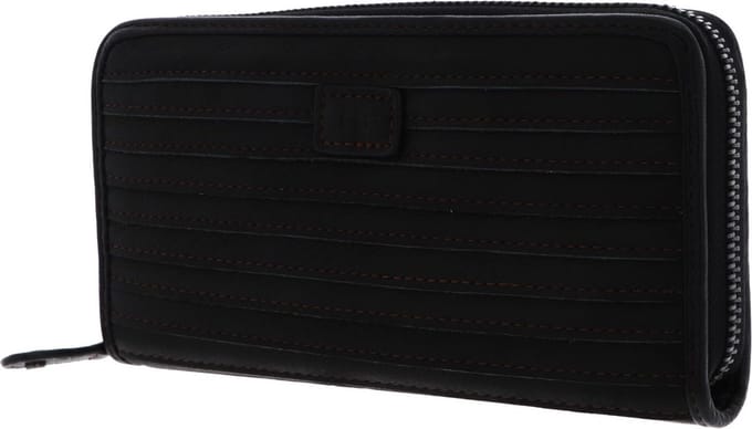 FREDsBRUDER Leren Portemonnee Fine Line Wallet Big Black Zwart