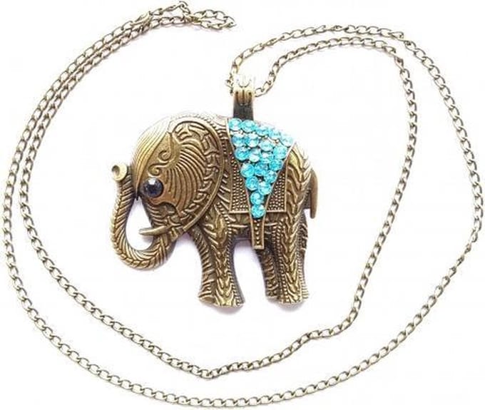Ketting met strass olifant hanger