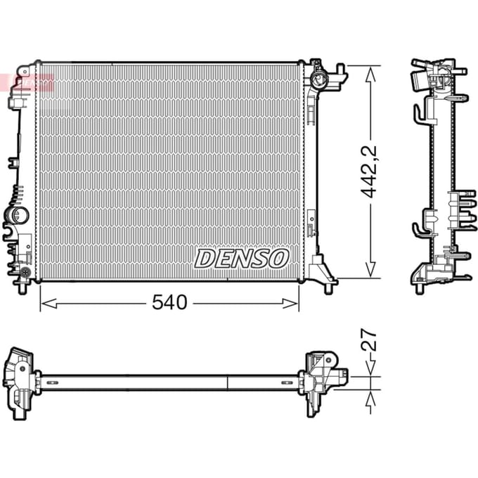 Radiator, motorkoeling DENSO DRM23114