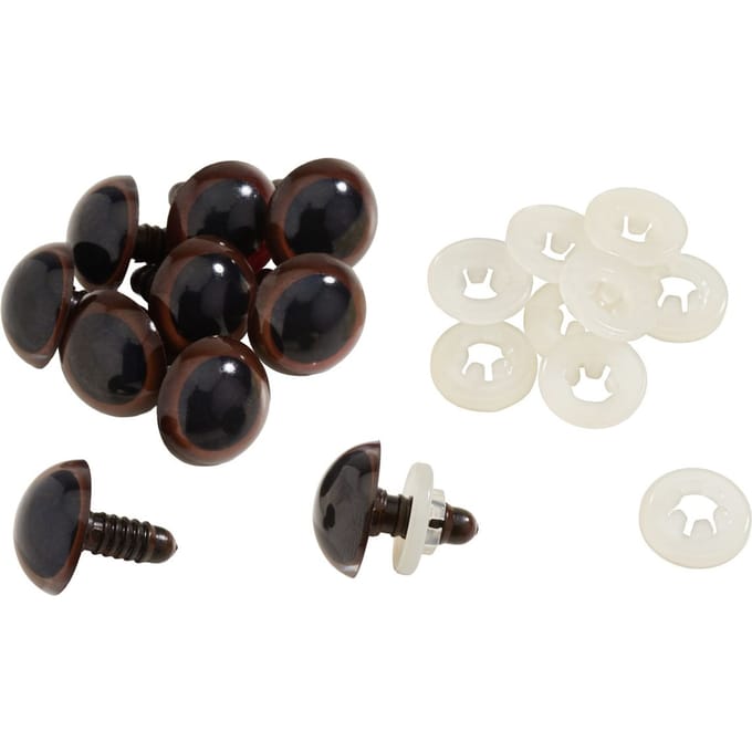 Beren ogen bruin, Ø 18 mm, 10 stuks