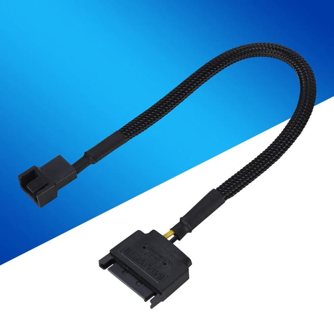 5 stuks SATA 15-pins naar 4-pins koelventilator voedingsadapterkabel converter 22AWG-kabel black