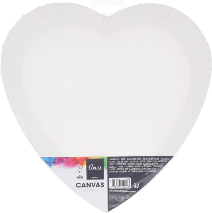 Canvas Board Hart - canvasdoek - Afmeting artikel: 30 x 29 x 2 cm
