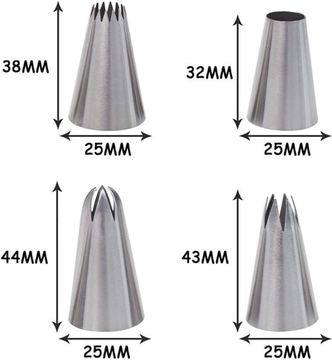 Zeynomax - Grote Piping Nozzle Set - Icing Tips voor Cake Decoratie - Grijs