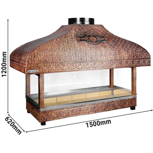 GGM Gastro Holzkohle Kupfergrill - 1500mm - mit Glas