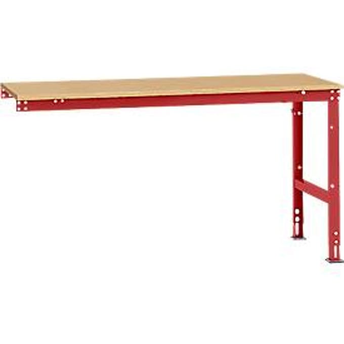 Manuflex aanbouwtafel UNIVERSAL Standaard, 1750 x 800 mm, multiplex natuur, robijnrood