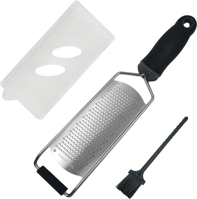 Multifunctionele Handrasp - Kaasrasp - Knoflookrasp - Citroenrasp - Gemberrasp - Zilver / Zwart