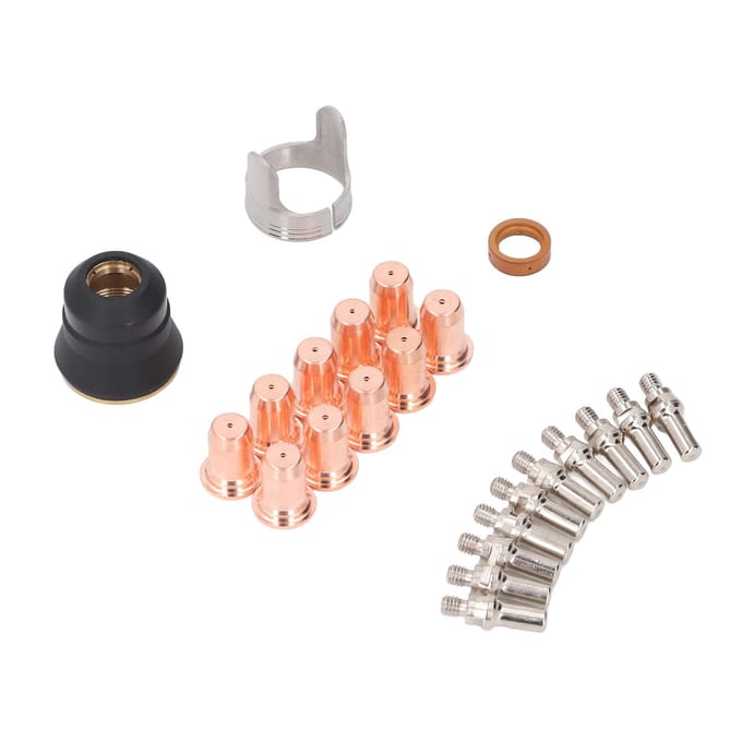 Ensemble de 23 pièces Consommables pour Coupeur Plasma Buse de Coupe Plasma Électrode Coupe de Protection et Anneau