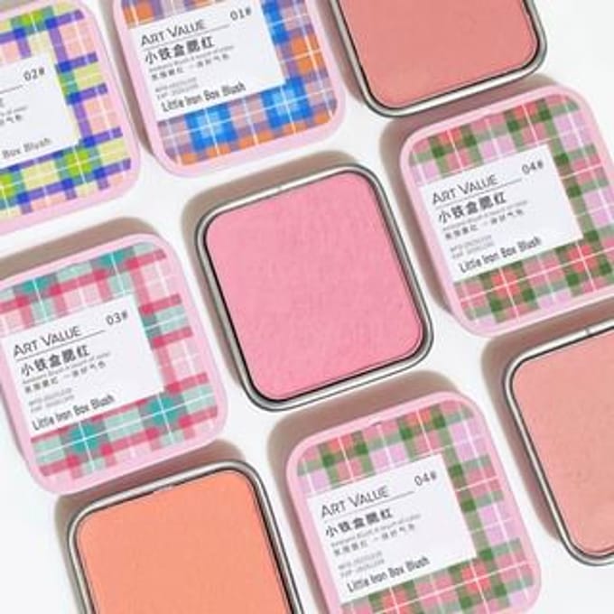 Art Value - Checkered Little Iron Box Blush - 4 Colors 1# Rose Roasted Milk - 4g