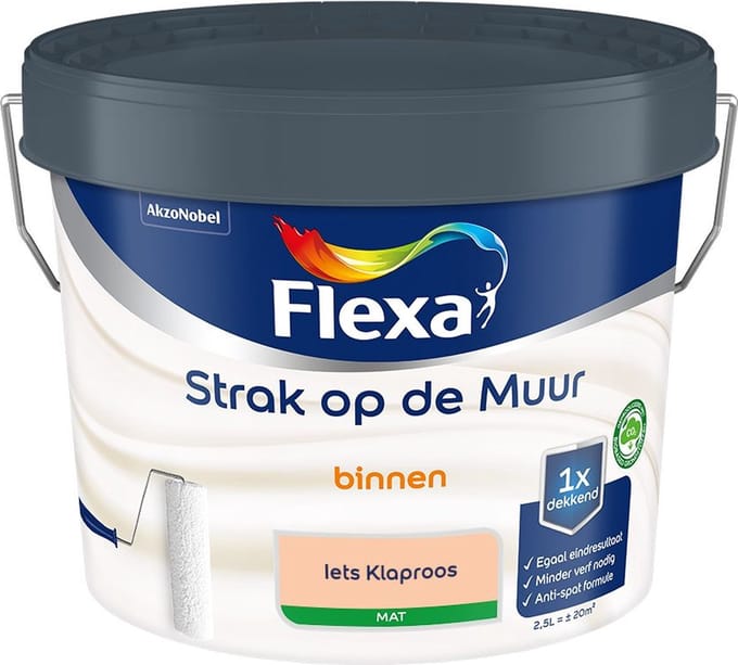 Flexa - Strak Op De Muur Binnen Mat - Iets Klaproos - Mengverf - 2,5 L