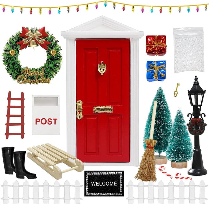 Miniatuur Kerst Decoratie Set - 1:12 Poppenhuis Kerstaccessoires om te Knutselen